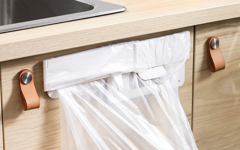 Wall-Mounted Foldable Household Trash Bag Holder